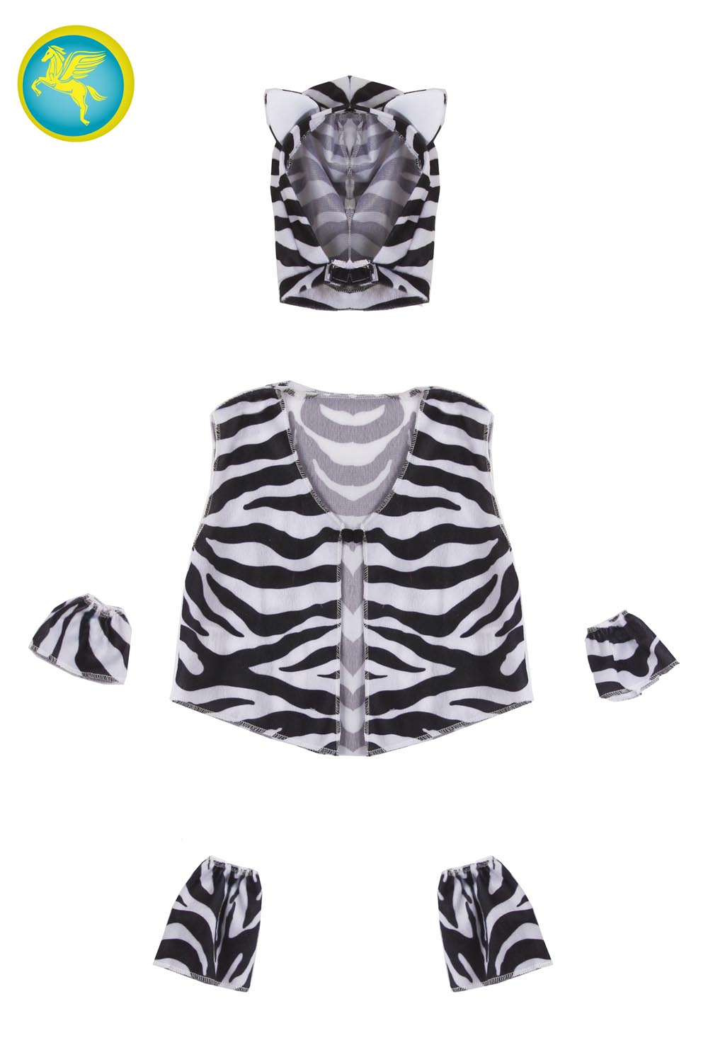SET ZEBRA + GILET + POLSINI + SCALDAMUSCOLI